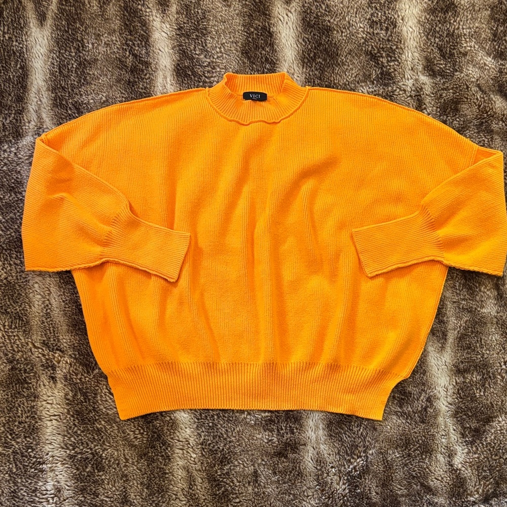 Vici Bright Orange Crewneck Sweater